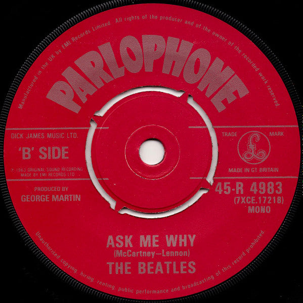 The Beatles : Please Please Me (7", Single, Mono, RE)