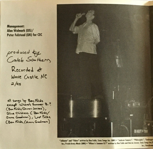 Ben Folds Five : Ben Folds Five (CD, Album)