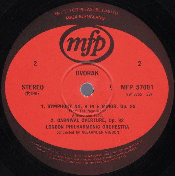 Antonín Dvořák - London Philharmonic Orchestra Conducted By Alexander Gibson : 'New World' Symphony / Carnival Overture (LP, Album)