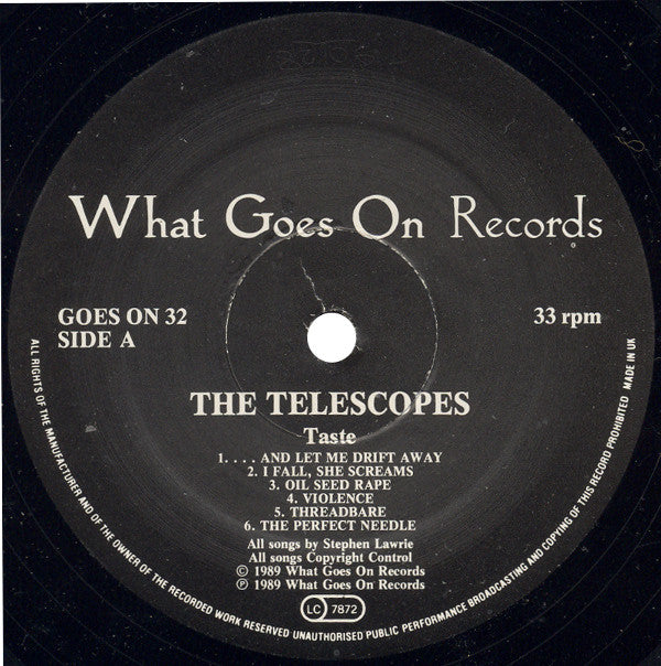 The Telescopes : Taste (LP, Album)