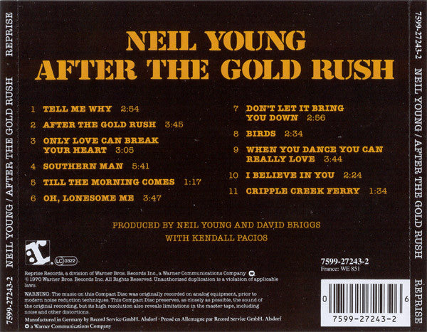 Neil Young : After The Gold Rush (CD, Album, RE, RP)