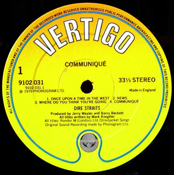 Dire Straits : Communiqué (LP, Album, RE)