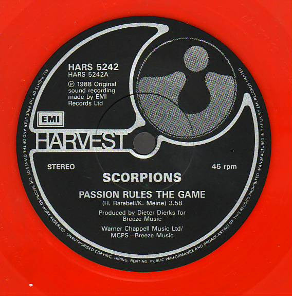 Scorpions : Passion Rules The Game (7", Single, Ltd, Red)