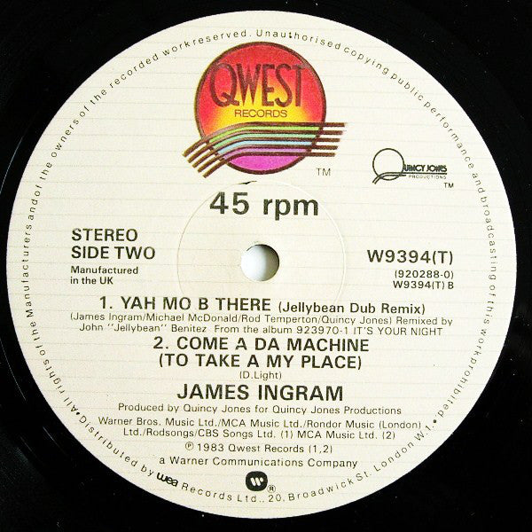 James Ingram : Yah Mo B There (12")