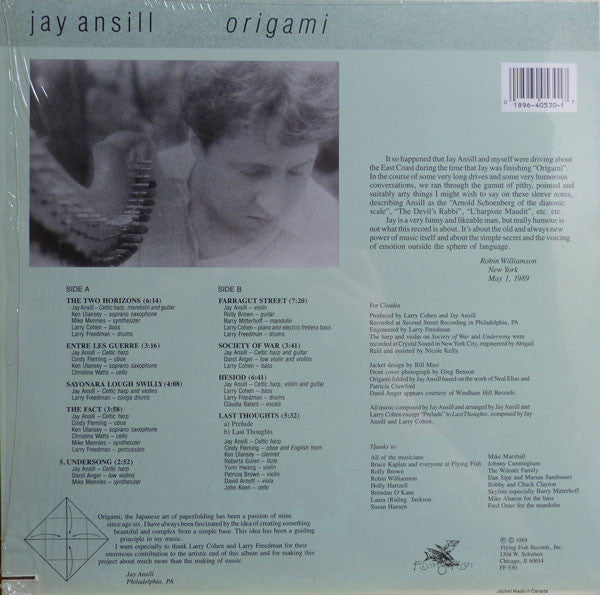 Jay Ansill : Origami (LP, Album)