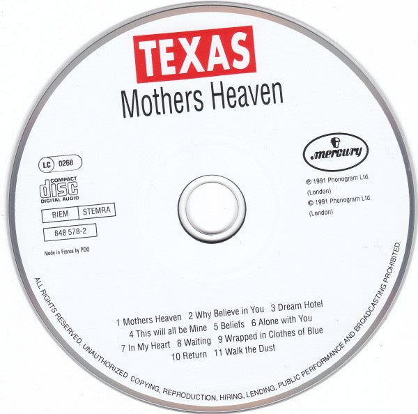 Texas : Mothers Heaven (CD, Album)