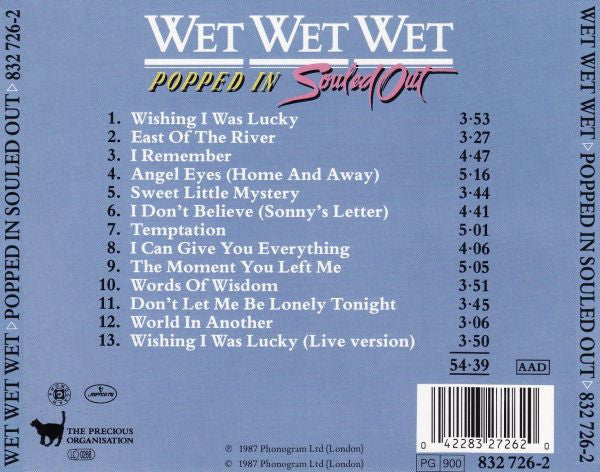 Wet Wet Wet : Popped In Souled Out (CD, Album, RP)