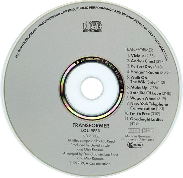 Lou Reed : Transformer (CD, Album, RE, RP)