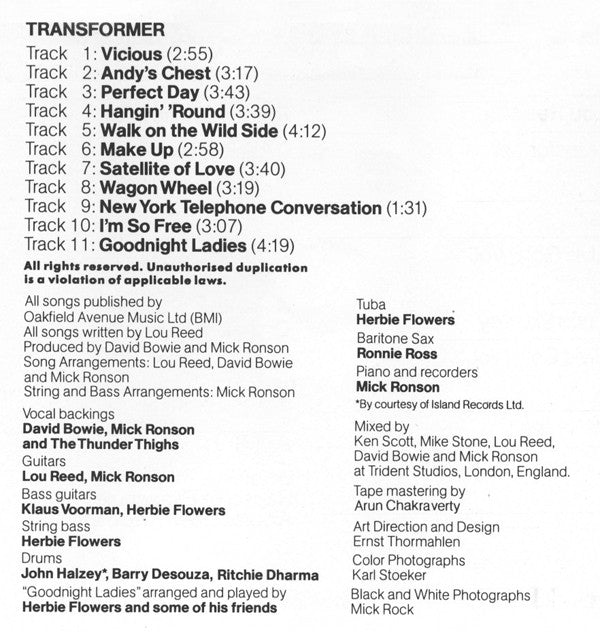 Lou Reed : Transformer (CD, Album, RE, RP)