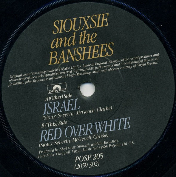 Siouxsie & The Banshees : Israel (7", Single, Pap)