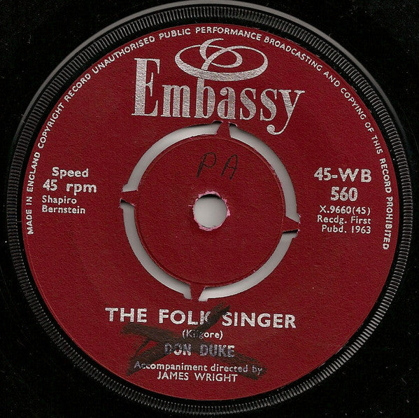 Don Duke / Bobby Stevens : The Folk Singer / How Do You Do It (7", Single)