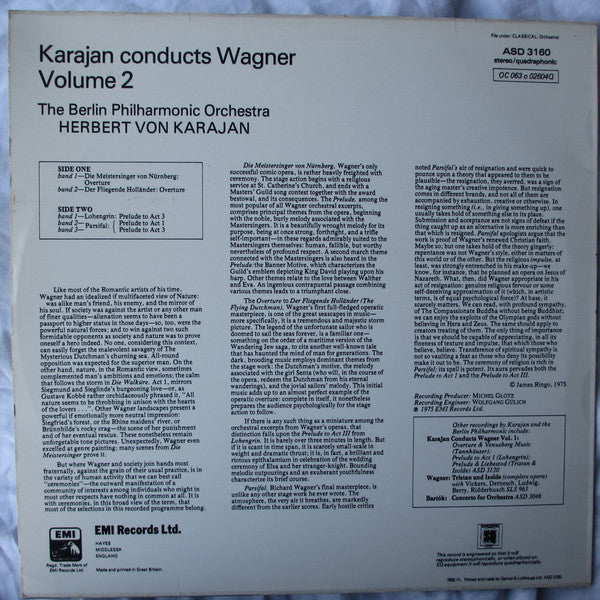 Herbert von Karajan, Richard Wagner : Karajan Conducts Wagner Volume 2 (LP, Quad)
