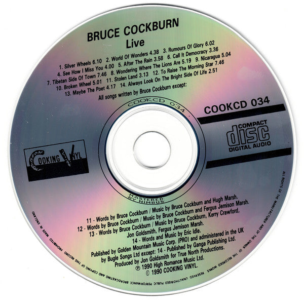 Bruce Cockburn : Live (CD, Album)