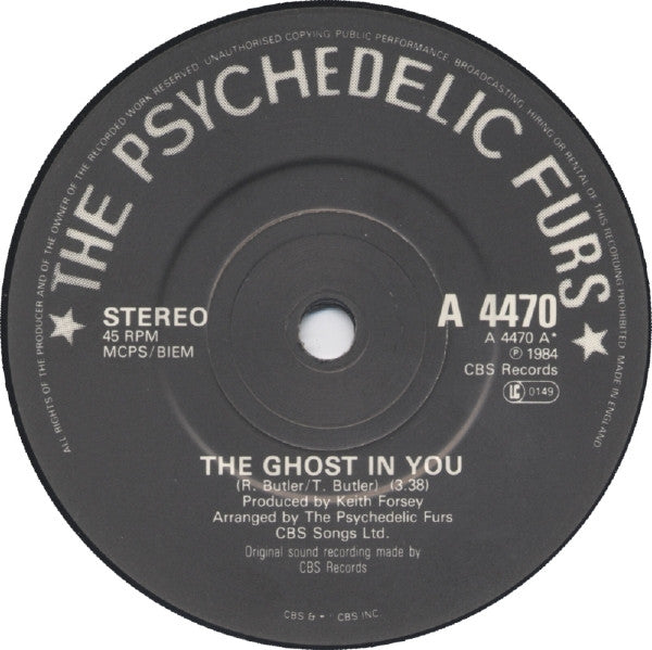 The Psychedelic Furs : The Ghost In You (7", Single)