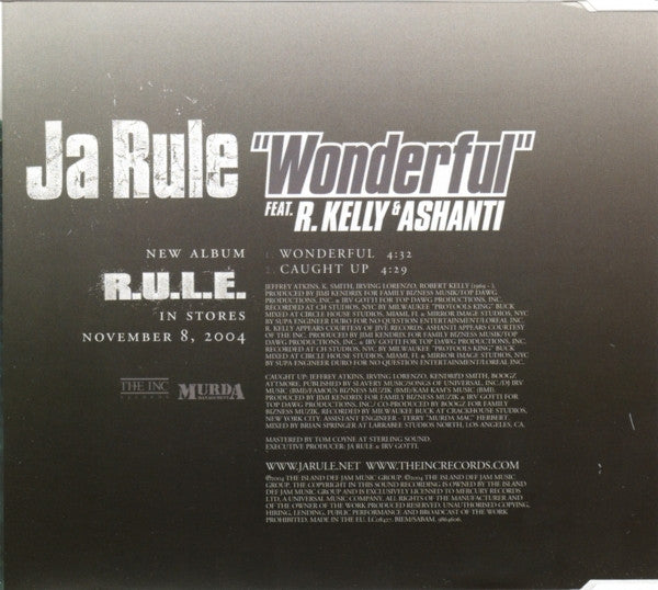 Ja Rule Feat. R. Kelly & Ashanti : Wonderful (CD, Single)