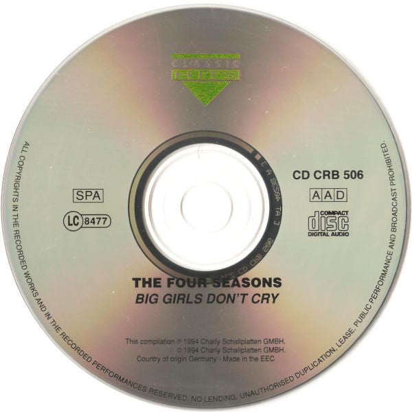 The Four Seasons : Big Girls Don't Cry (CD, Comp)