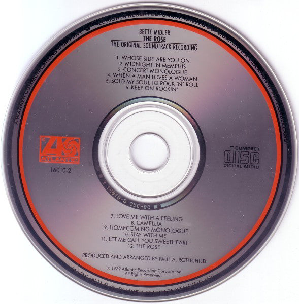Bette Midler : The Rose (The Original Soundtrack Recording) (CD, Album, RE)