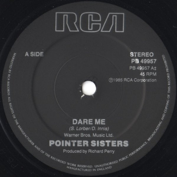 Pointer Sisters : Dare Me (7", Single)