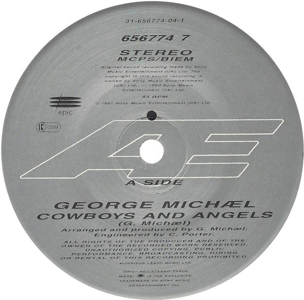 George Michael : Cowboys And Angels (7", Single)