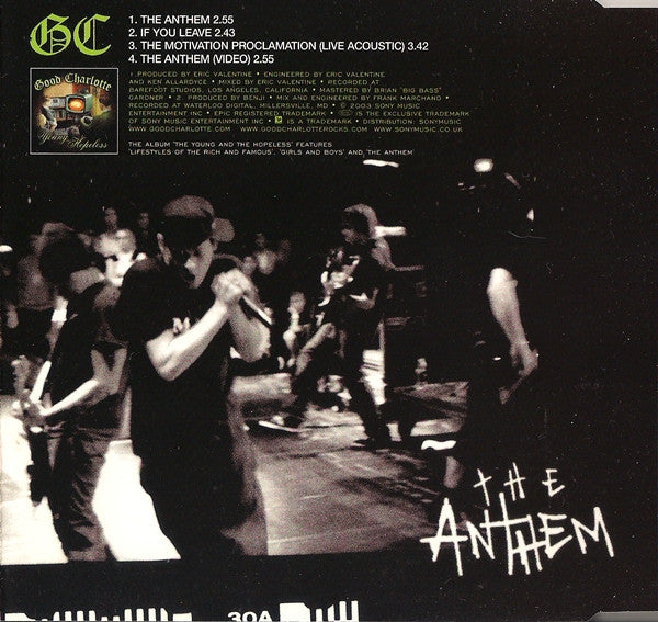 Good Charlotte : The Anthem (CD, Single, Enh, CD1)