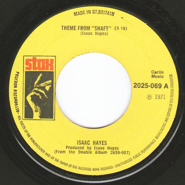 Isaac Hayes : Theme From Shaft (7", Single, Lar)