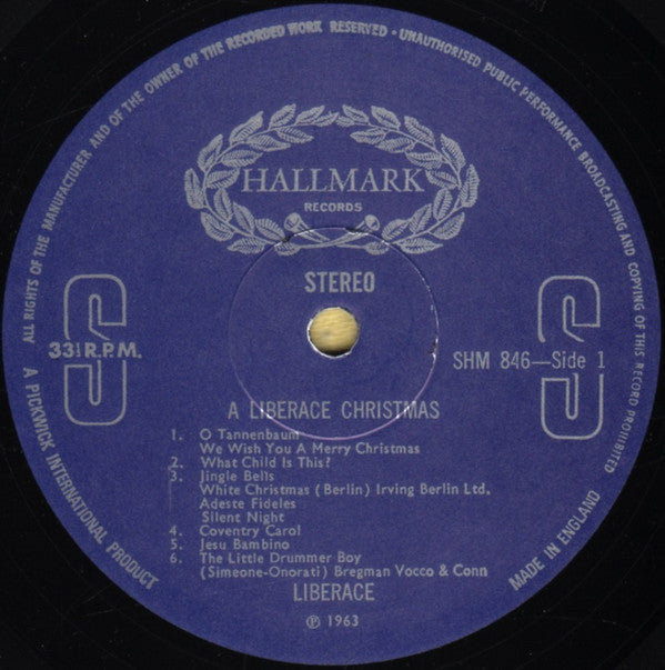 Liberace : A Liberace Christmas (LP, Album, RE)