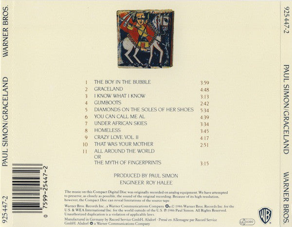 Paul Simon : Graceland (CD, Album)