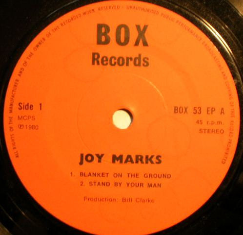 Joy Marks : Blanket On The Ground (7")