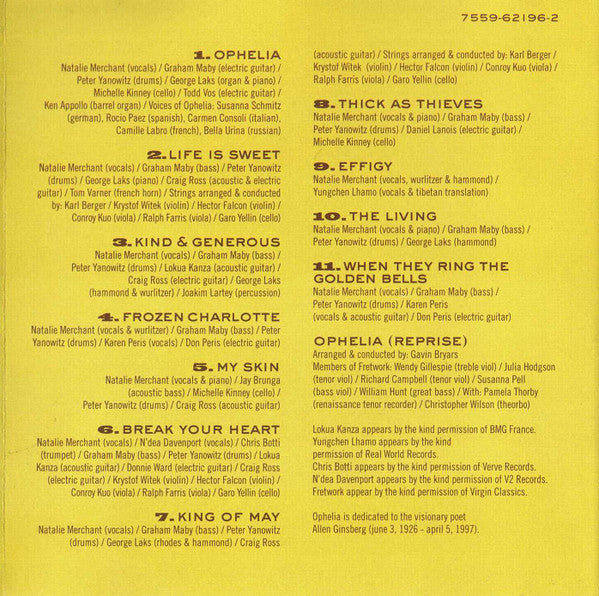 Natalie Merchant : Ophelia (HDCD, Album)