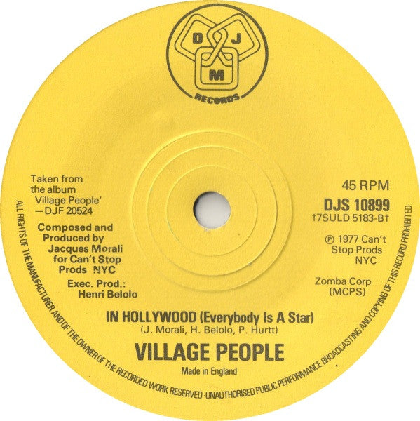 Village People : Just A Gigolo / I Ain't Got Nobody (7")