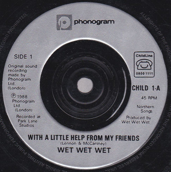 Billy Bragg / Wet Wet Wet : She's Leaving Home / With A Little Help From My Friends (7", Sil)