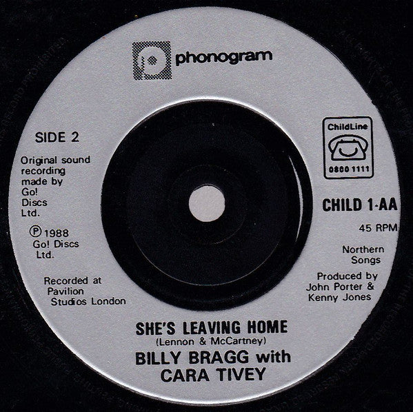 Billy Bragg / Wet Wet Wet : She's Leaving Home / With A Little Help From My Friends (7", Sil)