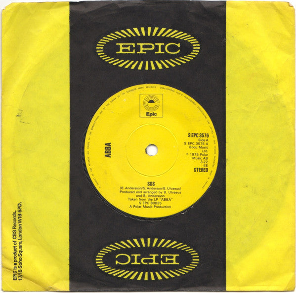 ABBA : SOS (7", Single, Sol)