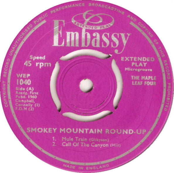 The Maple Leaf Four : Smokey Mountain Round-Up (7", EP)
