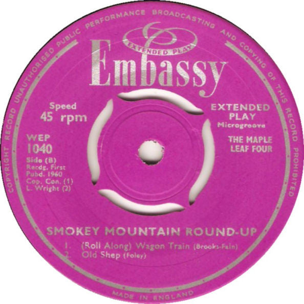 The Maple Leaf Four : Smokey Mountain Round-Up (7", EP)