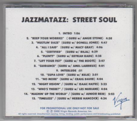 Guru : Jazzmatazz: Street Soul (CDr, Album, Promo)