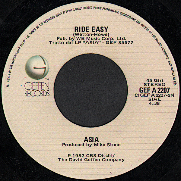 Asia (2) : Heat Of The Moment (7")