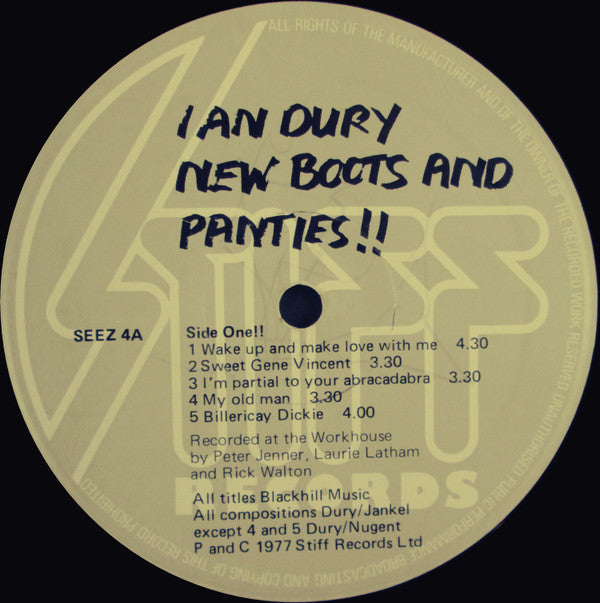 Ian Dury : New Boots And Panties!! (LP, Album, Isl)