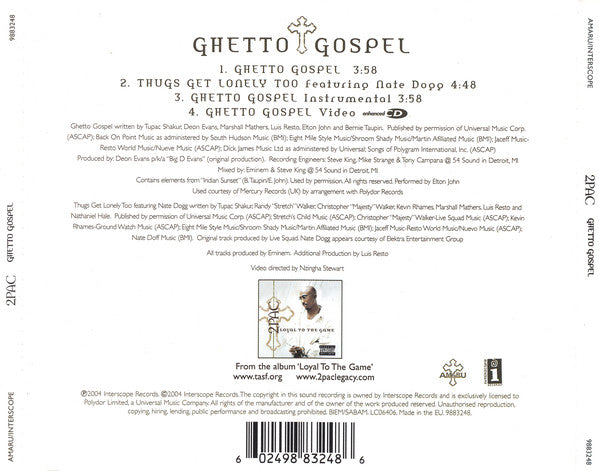 2Pac : Ghetto Gospel (CD, Single, Enh)