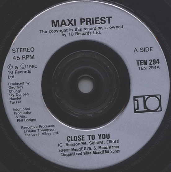 Maxi Priest : Close To You (7", Single)