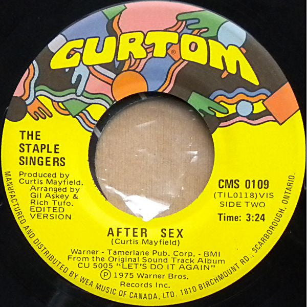 The Staple Singers : Let's Do It Again / After Sex (7", Single)