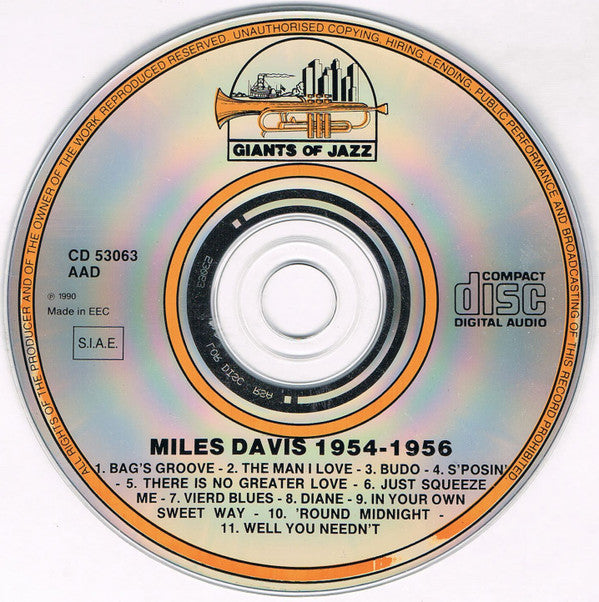 Miles Davis : Evolution Of A Genius - 1954-1956 (CD, Comp)