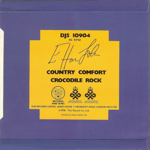 Elton John : Country Comfort / Crocodile Rock (7", Ltd)