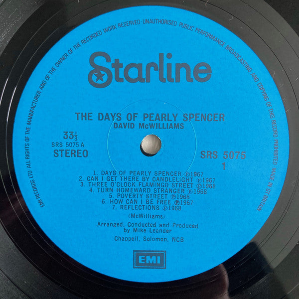 David McWilliams : The Days Of Pearly Spencer (LP, Comp)