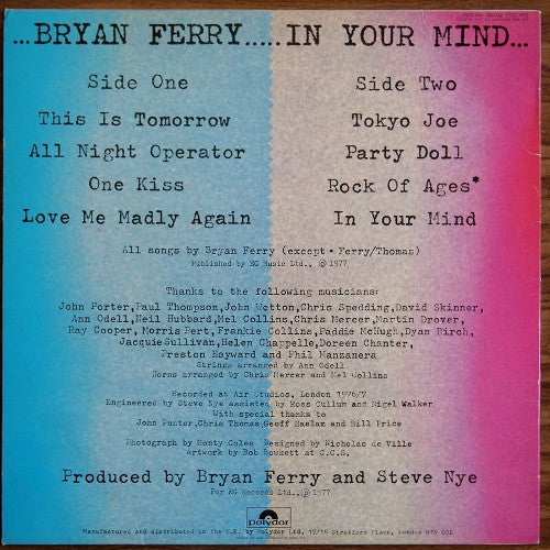 Bryan Ferry : In Your Mind (LP, Album)