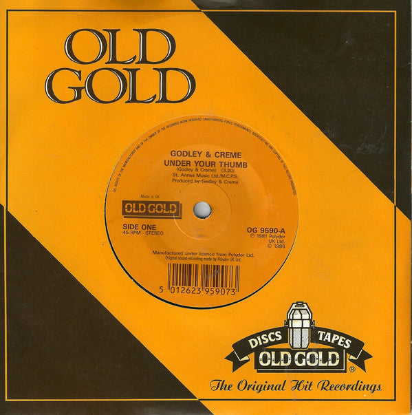Godley & Creme : Under Your Thumb / Wedding Bells (7", Single)