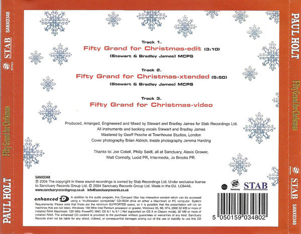 Paul Holt (2) : Fifty Grand For Christmas (CD, Single, Enh)