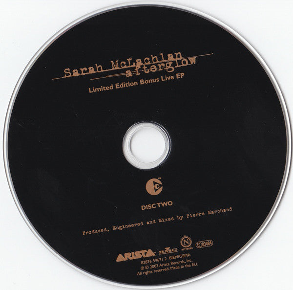 Sarah McLachlan : Afterglow (CD, Album, Copy Prot., Enh + CD, EP, Copy Prot., L)