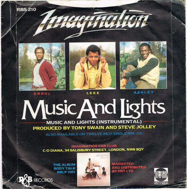 Imagination : Music And Lights (7", Single)