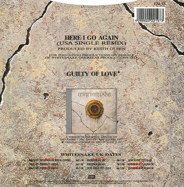 Whitesnake : Here I Go Again (USA Single Remix) (7", Single, Inj)